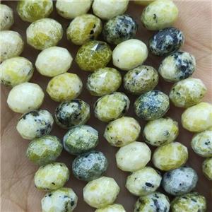 Chinese Yellow Turquoise Beads Faceted Rondelle, approx 4x6mm