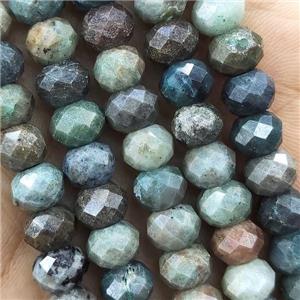 Chinese Chrysocolla Beads Faceted Rondelle, approx 6x8mm