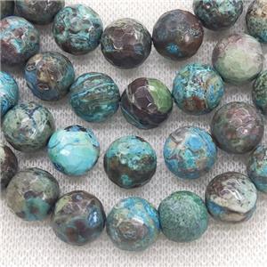 Blue Ocean Jasper Beads Dye Faceted Round, approx 12mm dia