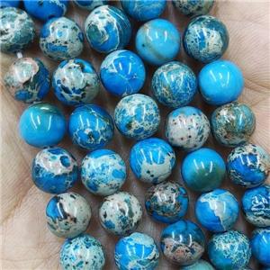 Round Blue Imperial Jasper Beads Dye, approx 8mm dia