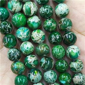 Round Green Imperial Jasper Beads, approx 4mm dia