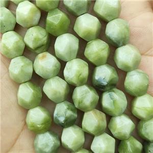 Green Chinese Nephrite Jade Beads Cut Round, approx 5-6mm