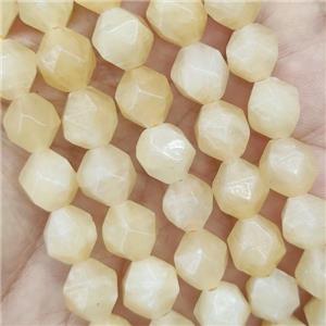 Yellow Honey Jade Beads Cut Round, approx 7-8mm