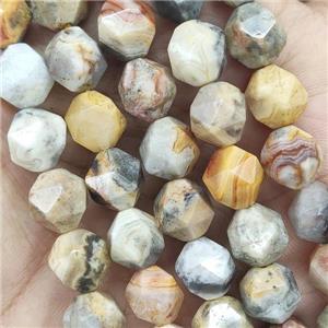 Yellow Crazy Agate Beads Cut Round, approx 9-10mm