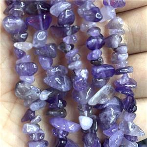 Purple Amethyst Chip Beads Freeform, approx 5-8mm, 36inch length