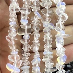 White Opalite Chip Beads Freeform, approx 5-8mm, 36inch length