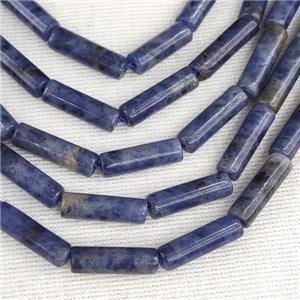 Blue Dumortierite Tube Beads, approx 4x13mm