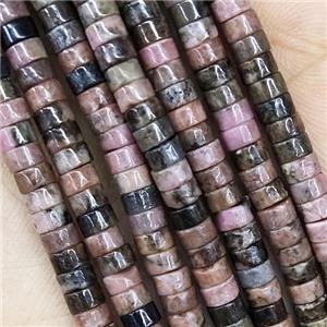 Pink Rhodonite Heishi Beads, approx 2x4mm