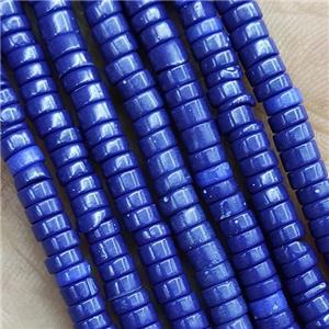 Lapis Lazuli Heishi Beads Blue Dye, approx 2x4mm