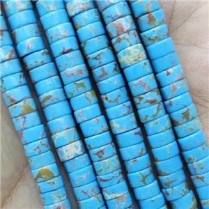 Blue Synthetic Turquoise Heishi Beads, approx 3x6mm