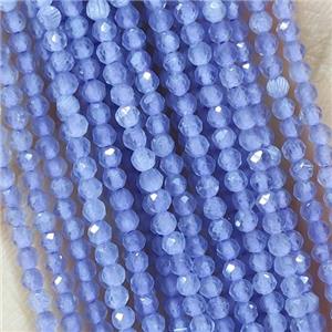 Lavender Cat Eye Glass Beads Faceted Round, approx 2mm dia