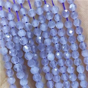 Lt.Purple Cat Eye Glass Beads Faceted Round, approx 3mm dia