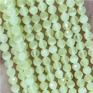 Cat Eye Glass Beads Faceted Round, approx 3mm dia
