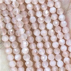 Peach Cat Eye Glass Beads Faceted Round, approx 3mm dia