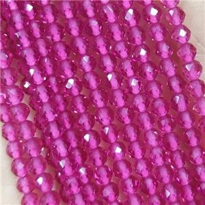 Pink Crystal Glass Beads Faceted Round, approx 3mm dia