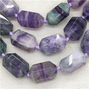 Fluorite Prism Beads Multicolor, approx 15-25mm