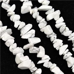 White Howlite Chip Beads Freeform, approx 5-10mm, 32inch length