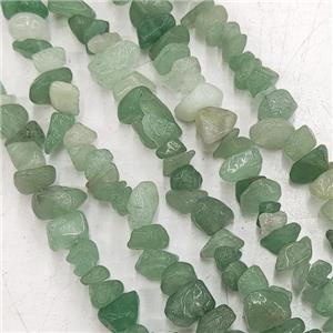 Green Aventurine Chip Beads Freeform, approx 5-10mm, 32inch length