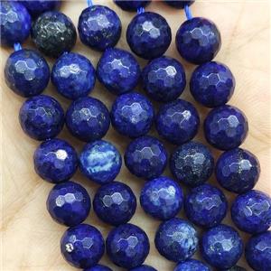 Lapis Beads Blue Dye Faceted Round, approx 8mm dia