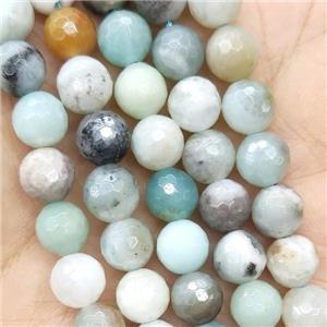 Chinese Amazonite Beads Faceted Round, approx 6mm dia