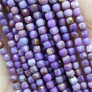 Purple Lepidolite Cube Beads, approx 2.5mm