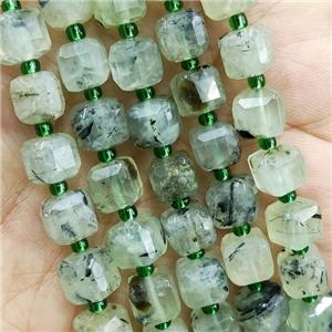Green Prehnite Beads Faceted Cube, approx 7-8mm