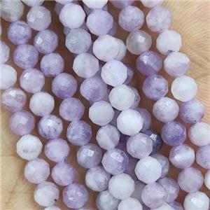 Lilac Jasper Seed Beads Faceted Round, approx 4mm