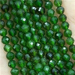 Green Diopside Beads Faceted Round AA-Grade, approx 3.5mm