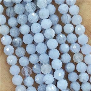 Blue Lace Agate Beads Faceted Round AA-Grade, approx 4mm