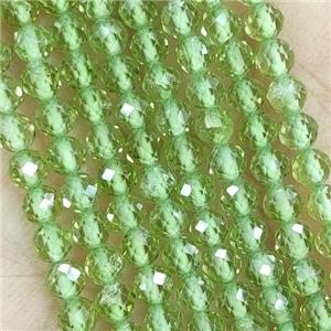 Green Peridot Beads Faceted Round A-Grade, approx 2mm