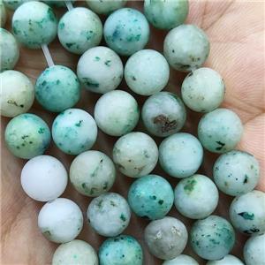Green Hemimorphite Beads Matte Round, approx 6mm dia