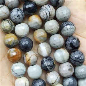 Picasso Jasper Beads Faceted Round Creek, approx 8mm dia