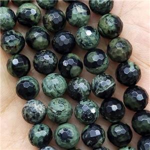Green Kambaba Jasper Beads Faceted Round, approx 6mm dia