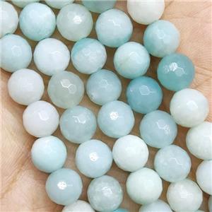 Blue Amazonite Beads Faceted Round, approx 6mm dia