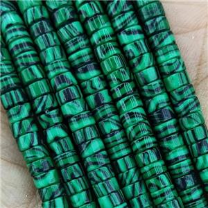 Synthetic Malachite Heishi Beads Green, approx 4mm