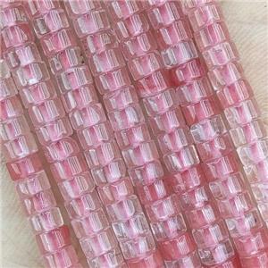 Pink Watermelon Quartz Heishi Beads Synthetic, approx 4mm