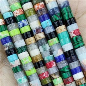 Synthetic Gemstone Heishi Beads Mixed, approx 4mm