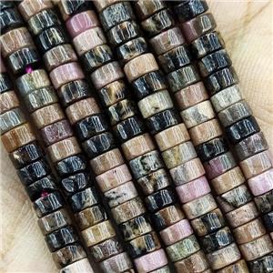 Rhodonite Heishi Beads, approx 4mm