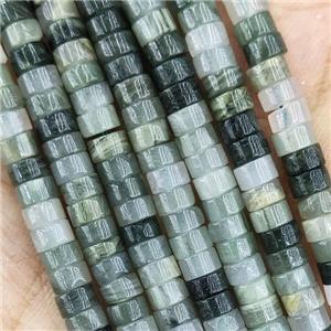 Green Rutilated Quartz Heishi Beads, approx 4mm