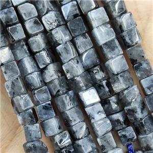 Black Labradorite Cube Beads, approx 4x4mm