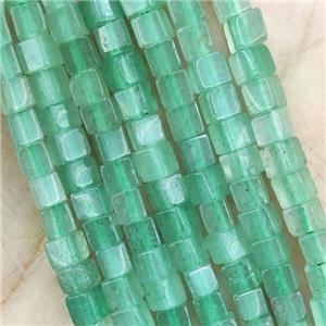 Green Aventurine Cube Beads, approx 4x4mm