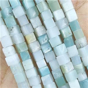 Blue Amazonite Cube Beads, approx 4x4mm