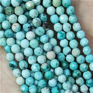 Natural Peruvian Turquoise Beads Faceted Round, approx 4mm dia