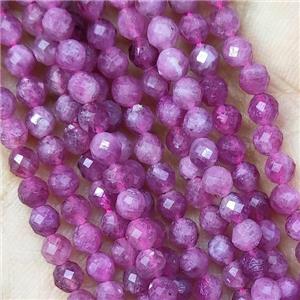 Pink Tourmaline Beads Faceted Round A-Grade, approx 2mm dia