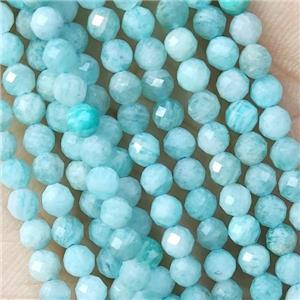 Green Amazonite Beads Tiny Faceted Round, approx 4mm dia
