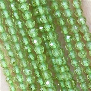 Natural Peridot Beads Green Faceted Round, approx 4mm dia