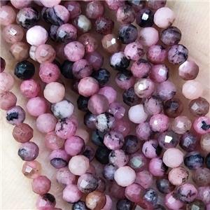 Pink Rhodonite Beads Faceted Round, approx 2mm dia