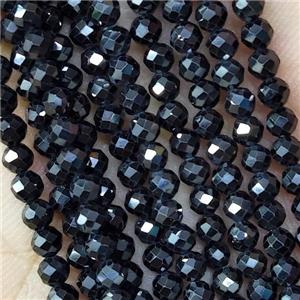 Black Cubic Zircon Beads Faceted Round, approx 2mm dia