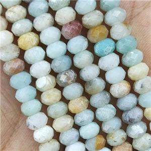 Chinese Amazonite Beads Faceted Rondelle Multicolor, approx 4x6mm