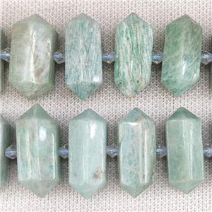 Green Amazonite Bullet Beads, approx 12-30mm